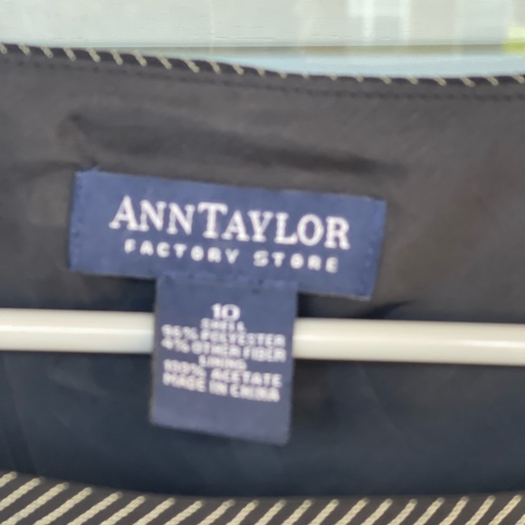 Ann Taylor striped black & white sleeveless dress used size 10 polyester - Picture 2 of 5